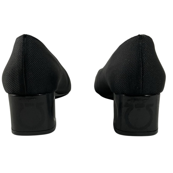 Salvatore Ferragamo Black Fabric Low Heel Pumps Size 9 AA - Picture 7 of 13